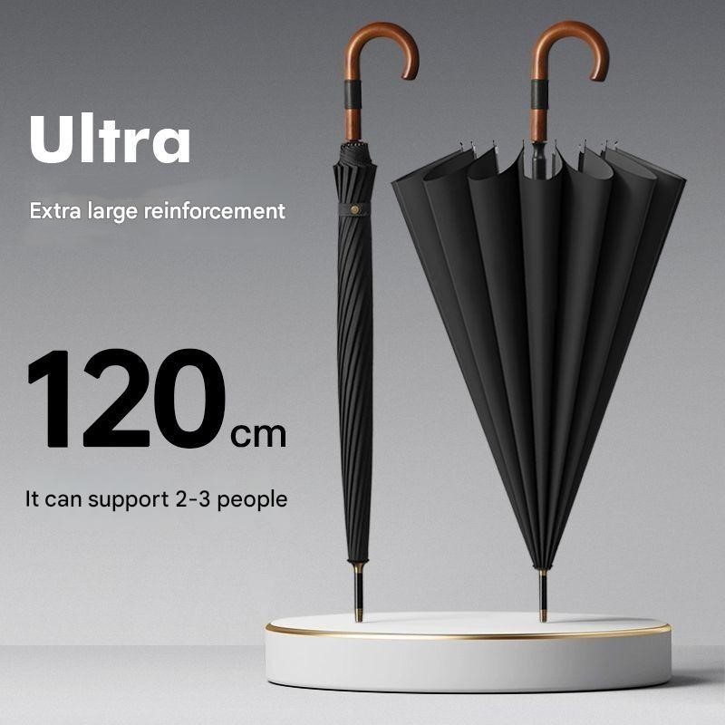 Golf Umbrella Large - 16-rib extra grote paraplu met haakvormig