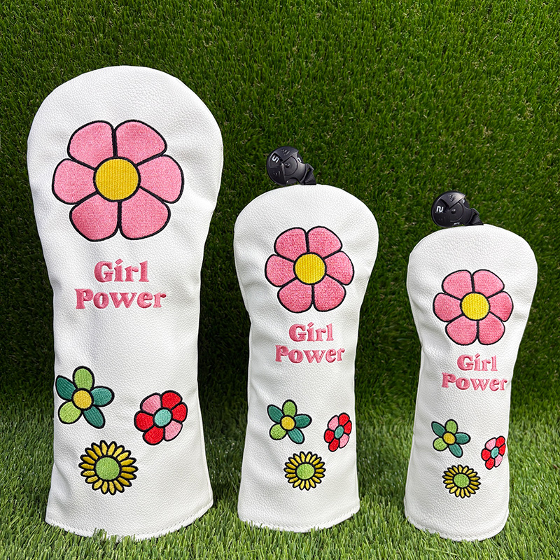 Golf Clubs - Flower Golfer Cadeau Golfclub Headcovers Wit