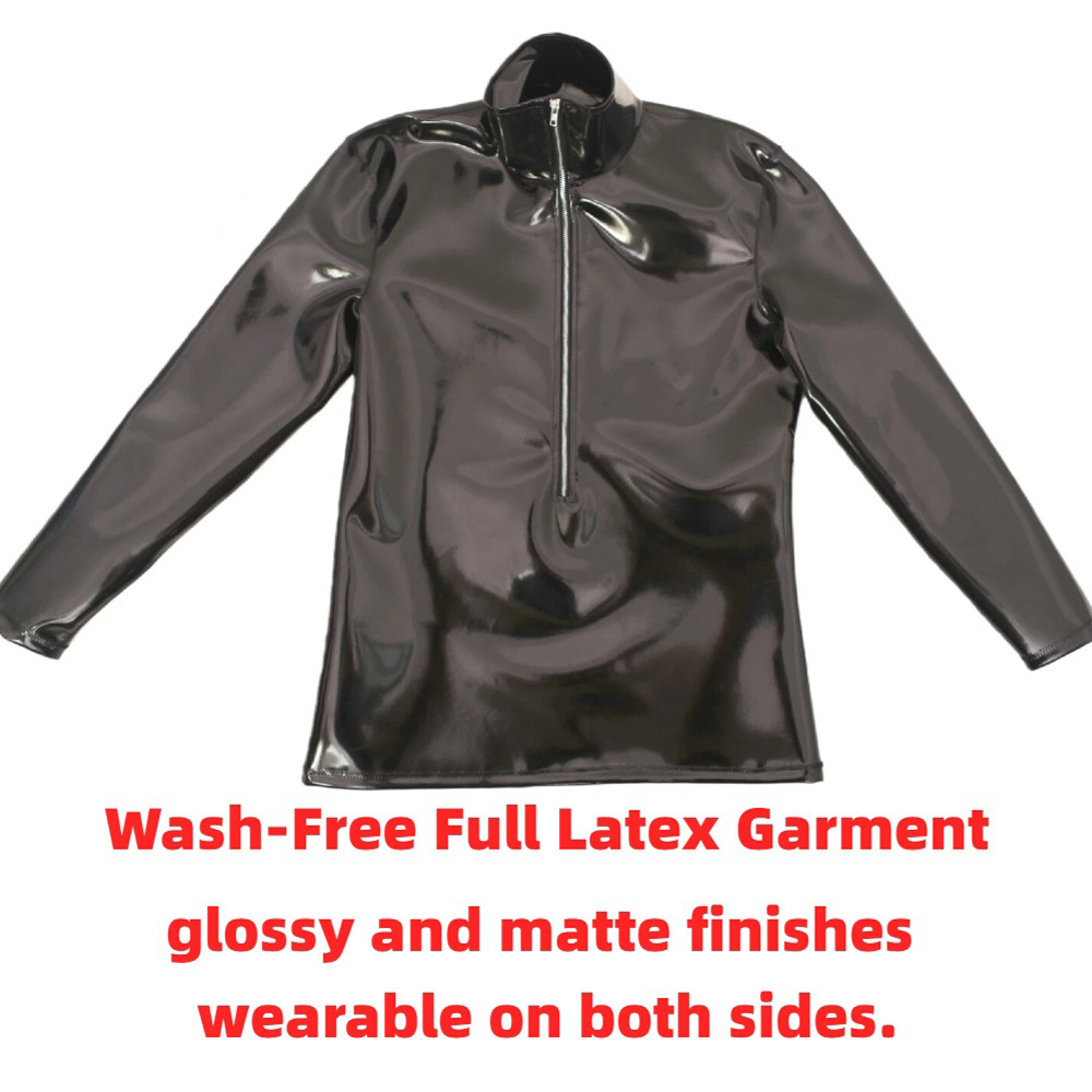 Golf Tees - Sexy Heren PVC Glanzend Glanzend T-shirt